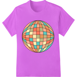 Personalized durable print transfers design for Retro Geometric Sphere: Colorful Abstract DTF Print Design