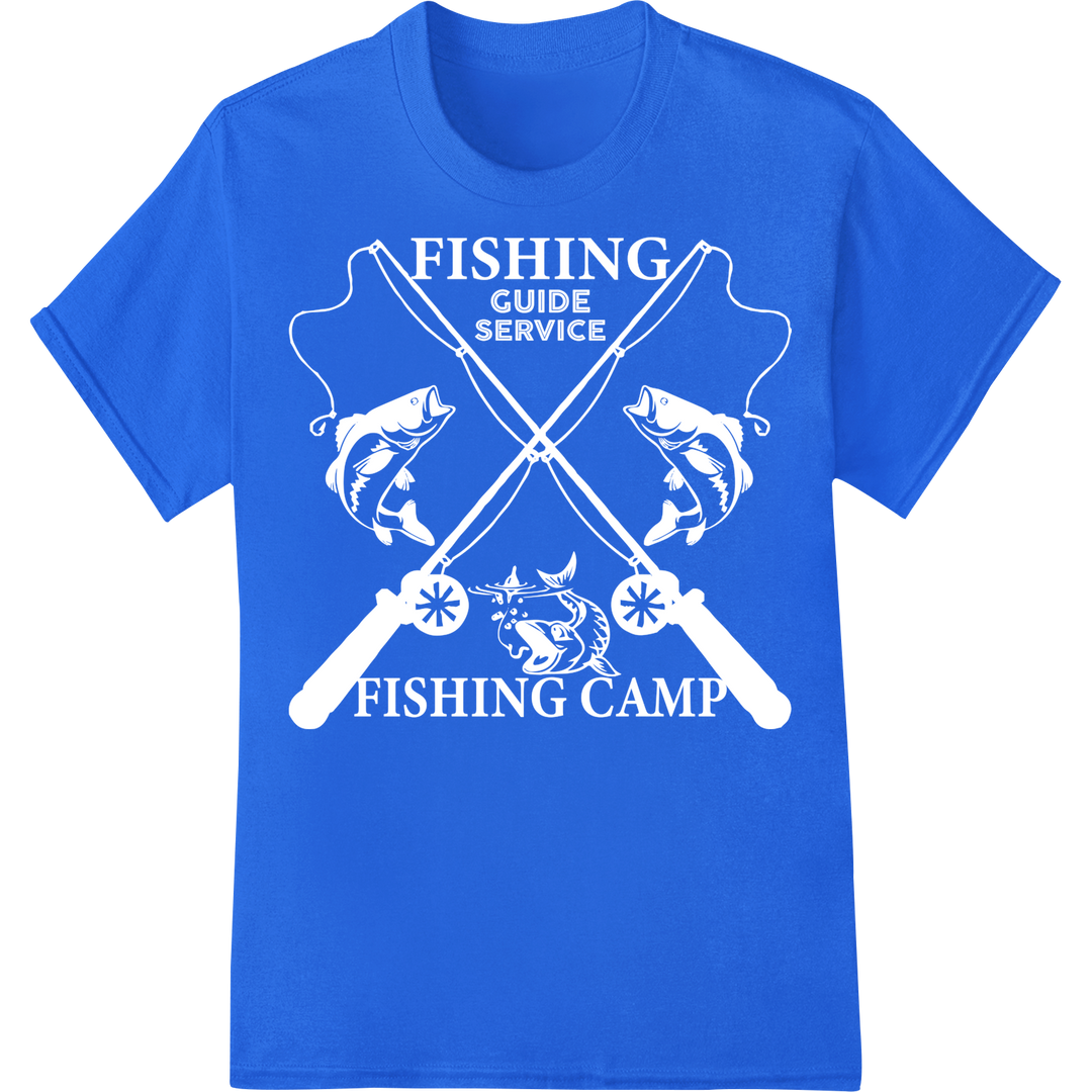 Minimalist Fishing Rod DTF Print Heat Transfer | Father's Day Gift on blue shirt - SUPERDTF-DTF Prints-DTF Transfers-Custom DTF Prints