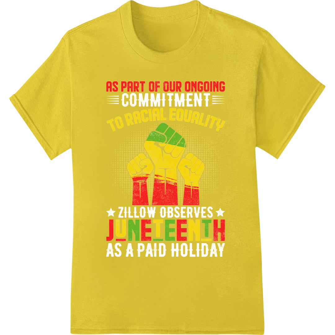 Powerful Juneteenth DTF Print: Racial Equality Fist Design on yellow shirt - SUPERDTF-DTF Prints-DTF Transfers-Custom DTF Prints