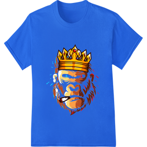 Crowned Gorilla in Flames - Fierce Heat Transfer Design - High-quality DTF prints