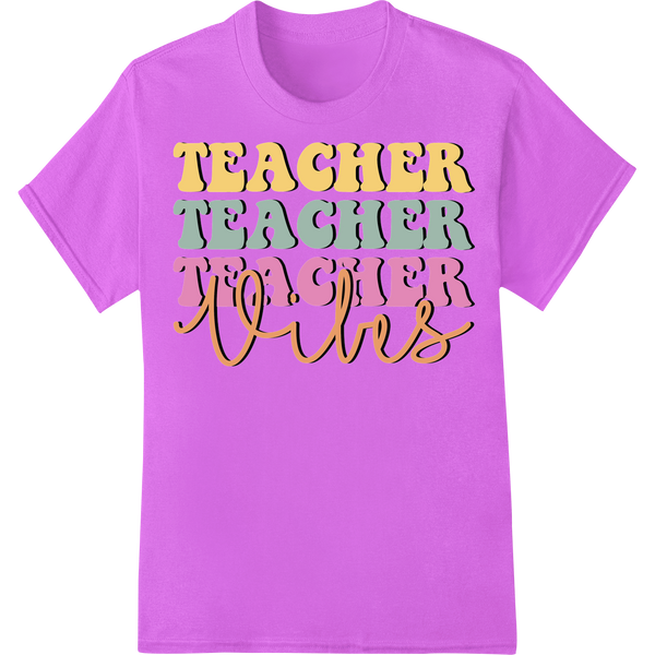 Retro Teacher Mother's Day DTF Print | Super DTF Gifts on purple shirt - SUPERDTF-DTF Prints-DTF Transfers-Custom DTF Prints