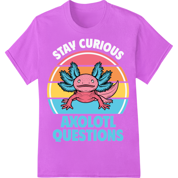 Adorable Axolotl: Quirky Cartoon Animal DTF Print on purple shirt - SUPERDTF-DTF Prints-DTF Transfers-Custom DTF Prints