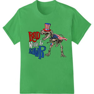 Red White & Rawr: Patriotic T-Rex 4th of July DTF Print showcasing advanced digital printing technology