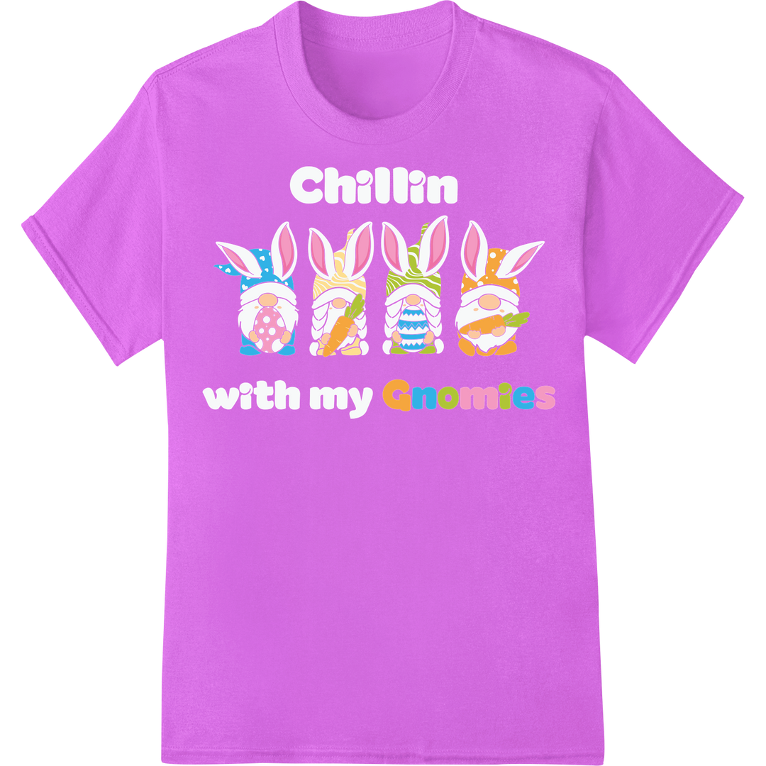 Adorable Easter Gnomes DTF Print Heat Transfer | Seasonal on purple shirt - SUPERDTF-DTF Prints-DTF Transfers-Custom DTF Prints