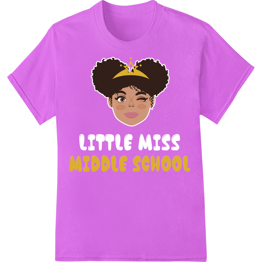 African Princess Crown | Black Girl Magic School Transfer on purple shirt - SUPERDTF-DTF Prints-DTF Transfers-Custom DTF Prints