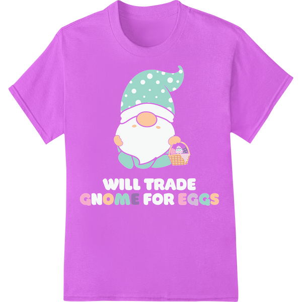 Whimsical Easter Gnome DTF Print | Quirky Spring Design on purple shirt - SUPERDTF-DTF Prints-DTF Transfers-Custom DTF Prints