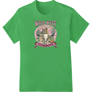 Vibrant garment printing print on Ride Wild with Bold Wild West Longline Cowboys DTF Print