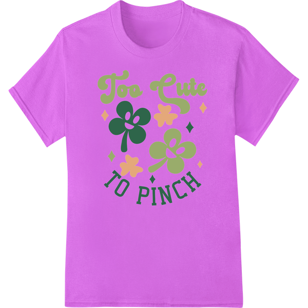 Too Cute To Pinch: Adorable St. Patrick's Day DTF Print on purple shirt - SUPERDTF-DTF Prints-DTF Transfers-Custom DTF Prints