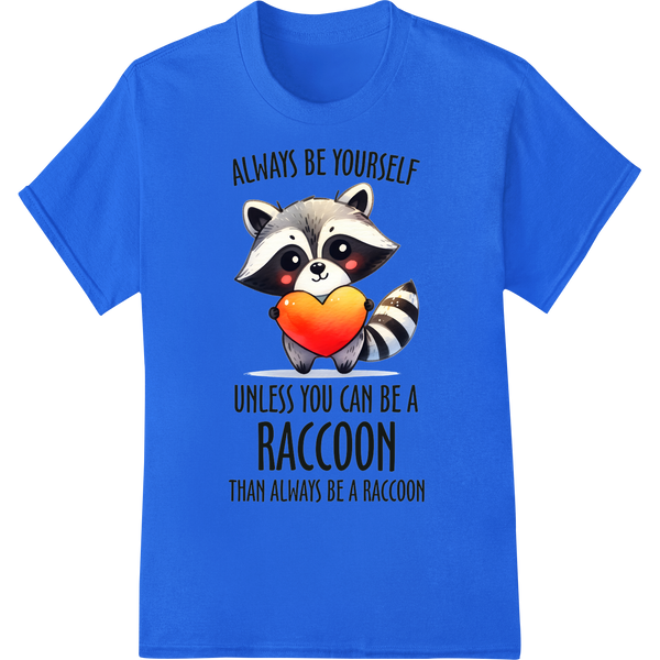 Always Be a Raccoon Funny Animal DTF Print Heat Transfer on blue shirt - SUPERDTF-DTF Prints-DTF Transfers-Custom DTF Prints