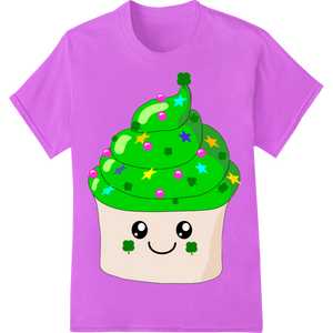 Innovative customized apparel design on Festive Christmas Cupcake - Adorable Holiday DTF Print