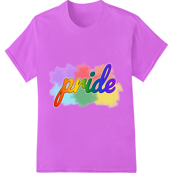 Vibrant Rainbow 'Pride' DTF Print Heat Transfer on purple shirt - SUPERDTF-DTF Prints-DTF Transfers-Custom DTF Prints