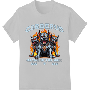 Unleash Hell's Fury: Cerberus, The Three-Headed Demon Dog showcasing advanced print on demand technology