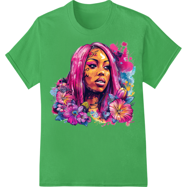 Floral Goddess: Vibrant Beauty DTF Print Heat Transfer showcasing advanced DTF printing experts technology