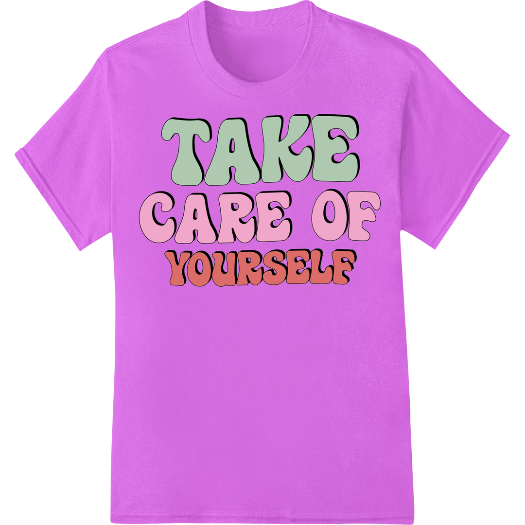 Boost Your Self-Love with This Motivational DTF Transfer on purple shirt - SUPERDTF-DTF Prints-DTF Transfers-Custom DTF Prints