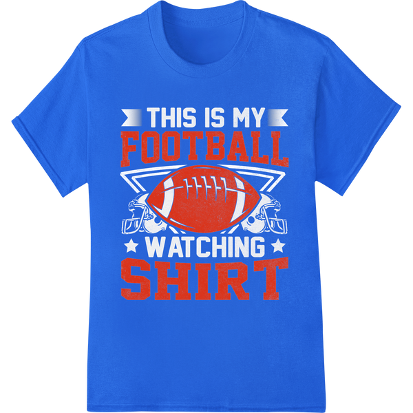 Bold Football Shirt DTF Heat Transfer | Custom Sports Gear on blue shirt - SUPERDTF-DTF Prints-DTF Transfers-Custom DTF Prints