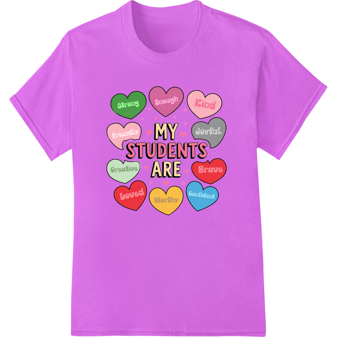 Retro 'My Students Are' Teacher Appreciation DTF Print on purple shirt - SUPERDTF-DTF Prints-DTF Transfers-Custom DTF Prints