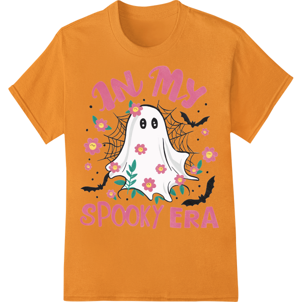 Adorable 'In My Spooky Era' Halloween Ghost DTF Print on orange shirt - SUPERDTF-DTF Prints-DTF Transfers-Custom DTF Prints