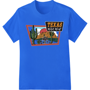 Rustic Texas Wild West Adventure Heat Transfer Print showcasing advanced print on demand technology