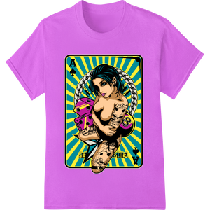 Inked Vixen Tattoo Babe Comic Book Pop Art DTF Print made with premium custom t-shirts