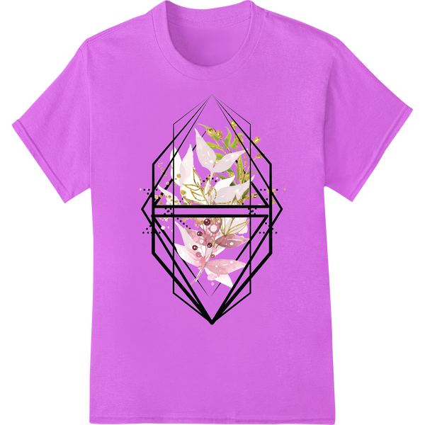 Innovative DTF printing service design on Floral Geometric Diamond DTF Print Heat Transfer