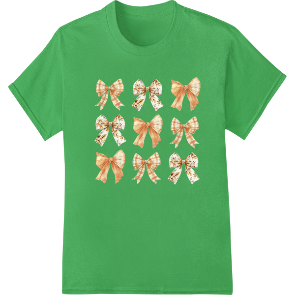 Elegant Christmas Bows Heat Transfers - Super DTF Prints on green shirt - SUPERDTF-DTF Prints-DTF Transfers-Custom DTF Prints