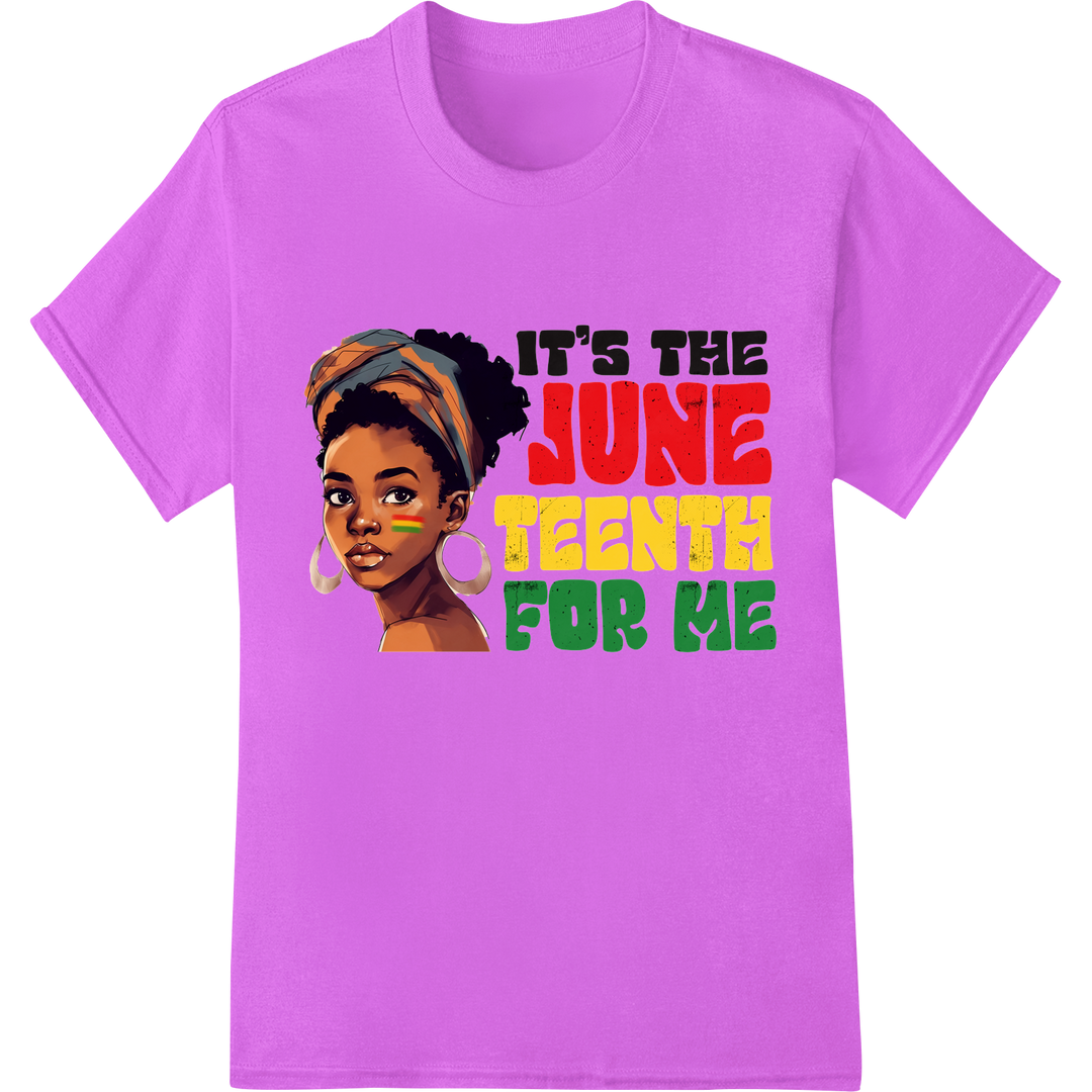 Empower & Celebrate: Bold Juneteenth DTF Print Heat Transfer on purple shirt - SUPERDTF-DTF Prints-DTF Transfers-Custom DTF Prints