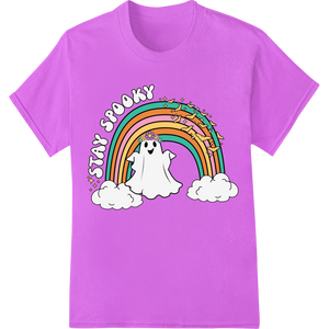 Custom DTF printing technology design - Stay Spooky Rainbow Ghost - Fun Halloween DTF Transfer