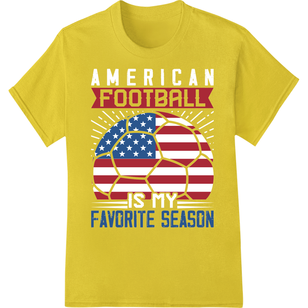 Patriotic Soccer Ball American Flag DTF Print Heat Transfer on yellow shirt - SUPERDTF-DTF Prints-DTF Transfers-Custom DTF Prints