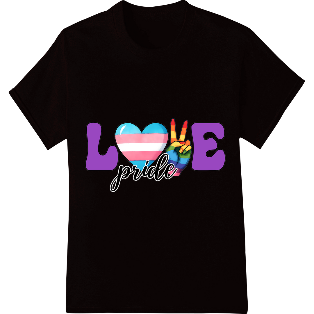 Love & Pride: Vibrant LGBT DTF Print Heat Transfer Design on black shirt - SUPERDTF-DTF Prints-DTF Transfers-Custom DTF Prints