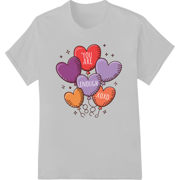 Retro Valentine's Day Love: You Are Enough XOXO DTF Print on white shirt - SUPERDTF-DTF Prints-DTF Transfers-Custom DTF Prints