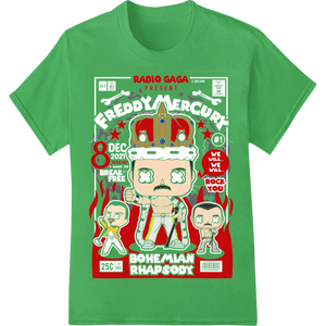 Cutting-edge professional DTF printing featured on Rockin' Radio Gaga Christmas Cartoon DTF Print Heat Transfer