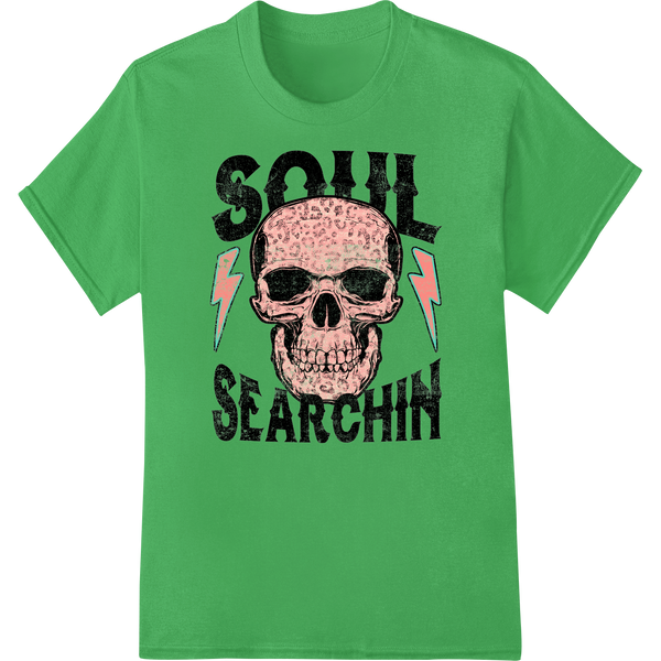 An edgy skull design with a rebel punk rock style, printed using the direct to film (DTF) heat transfer process.