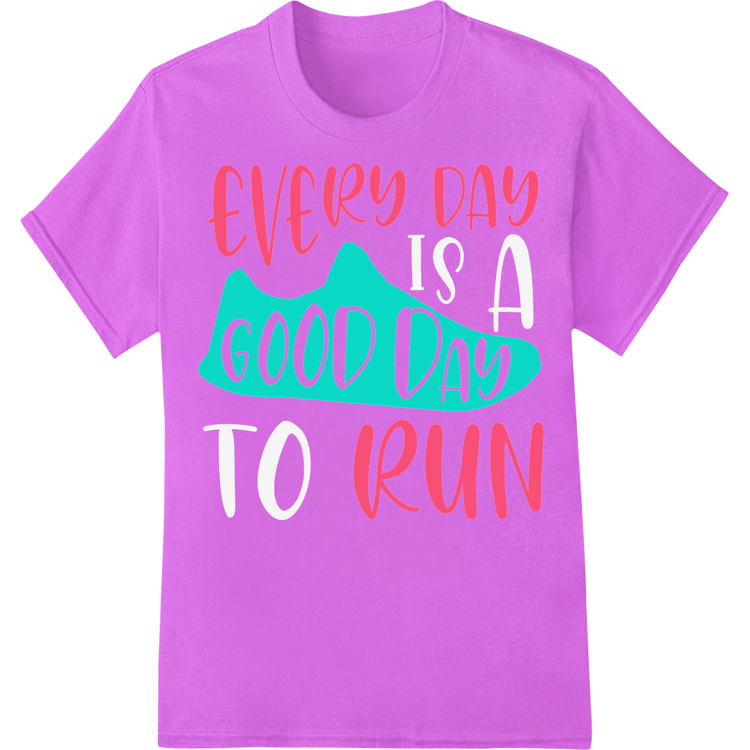 Embrace the Run: Motivational DTF Print Heat Transfer on purple shirt - SUPERDTF-DTF Prints-DTF Transfers-Custom DTF Prints