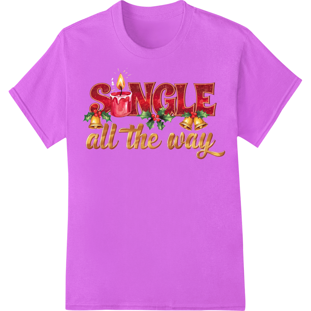 Festive 'SWINGLE all the way' Christmas DTF Print Transfer on purple shirt - SUPERDTF-DTF Prints-DTF Transfers-Custom DTF Prints