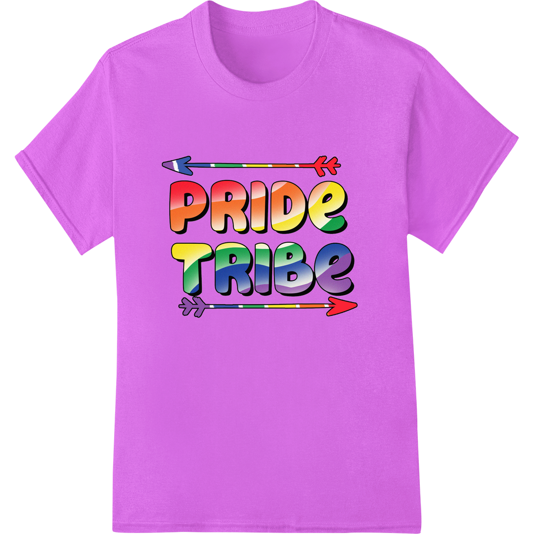 Vibrant 'Pride Tribe' LGBT Heat Transfer Print | Super DTF on purple shirt - SUPERDTF-DTF Prints-DTF Transfers-Custom DTF Prints