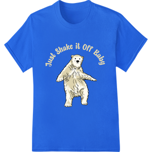 Shake It Off: Adorable Polar Bear DTF Print Heat Transfer enhanced with professional vibrant DTF prints