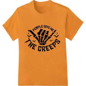 Unique custom merchandise for Skeleton Hand 'People Give Me The Creeps' Halloween Print