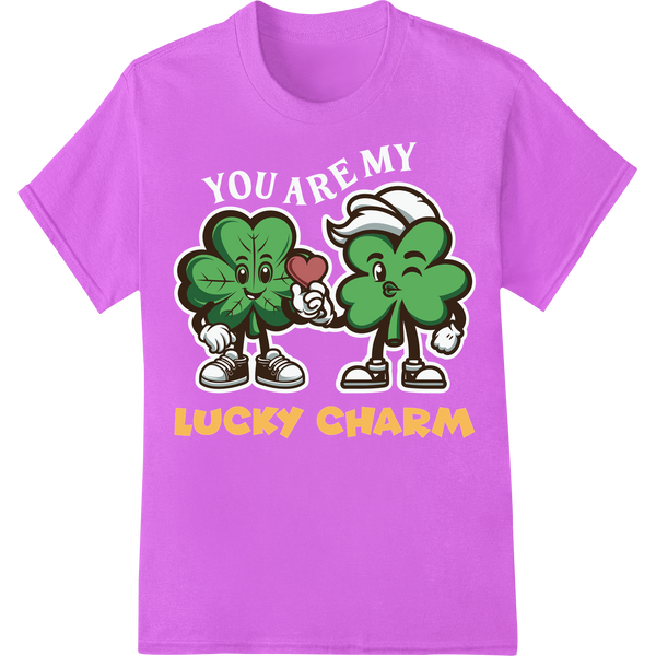 Lucky Shamrock Duo Heat Transfer | St. Patrick's Day on purple shirt - SUPERDTF-DTF Prints-DTF Transfers-Custom DTF Prints