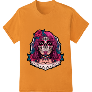 Personalized bulk t-shirt printing design for Rebel Skull: Gothic Day of the Dead DTF Print by Super DTF