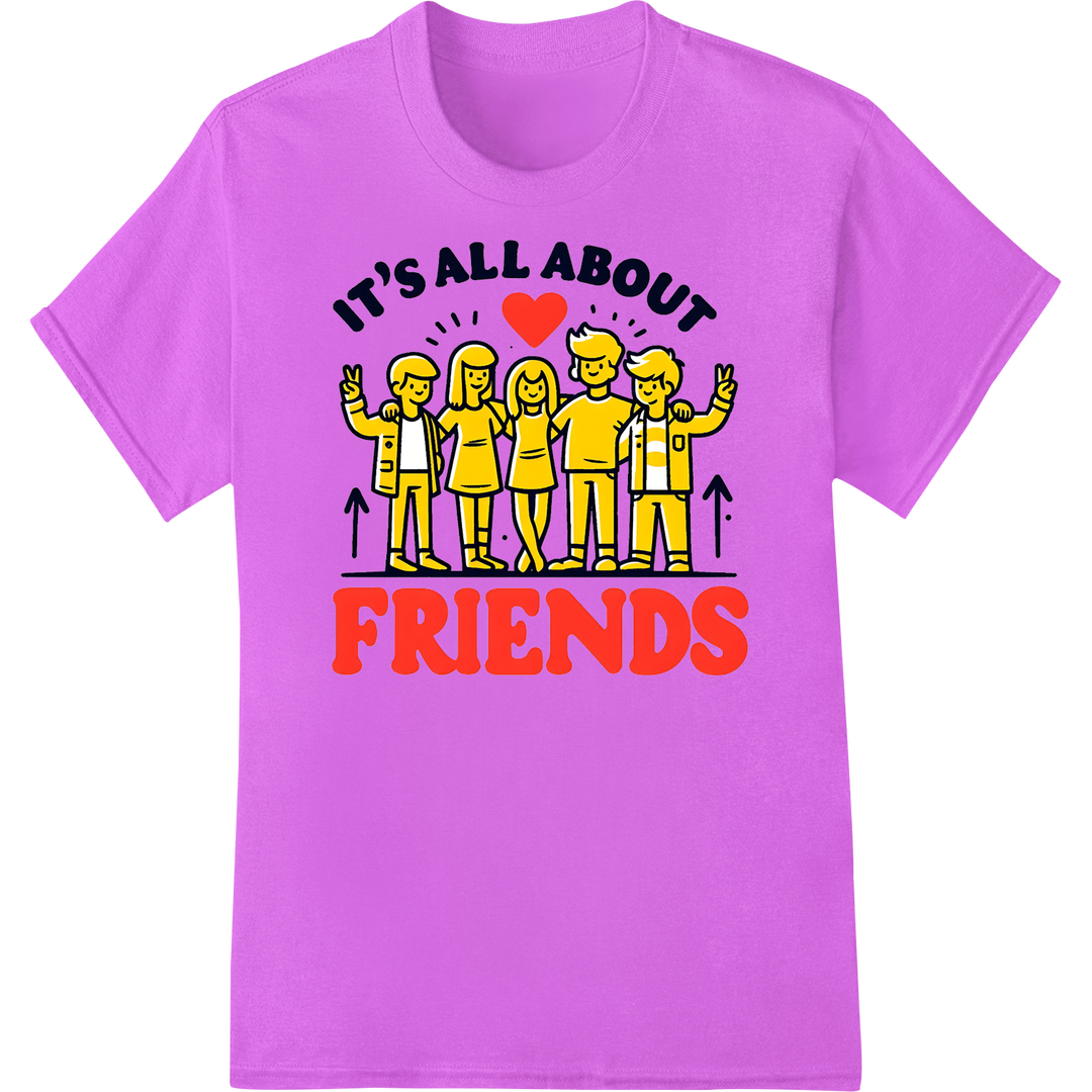 Celebrate Friendship with This Vibrant DTF Print Transfer on purple shirt - SUPERDTF-DTF Prints-DTF Transfers-Custom DTF Prints