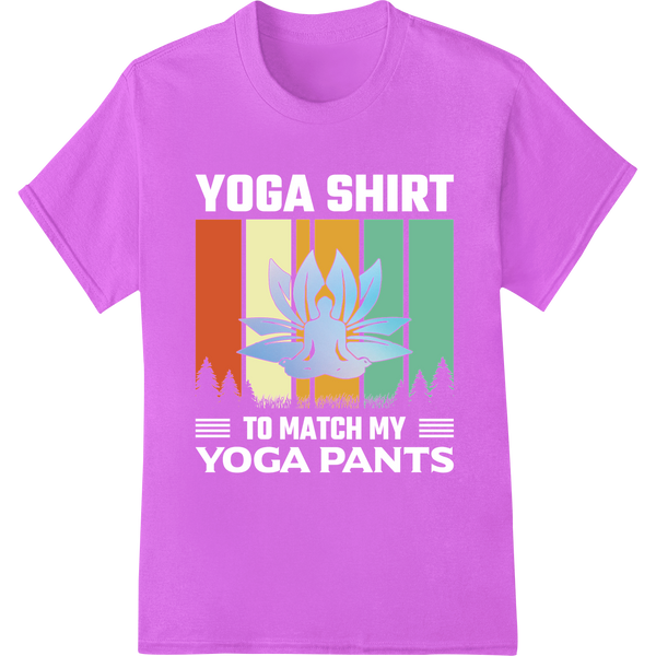 Serene Lotus Flower Yoga DTF Print Heat Transfer on purple shirt - SUPERDTF-DTF Prints-DTF Transfers-Custom DTF Prints