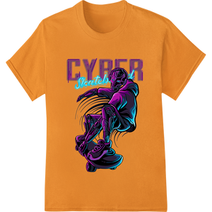 Cyber Skater: Futuristic Neon Action DTF Print Transfer - High-quality print on demand