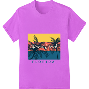 Miami Beach Paradise: Tropical DTF Print Heat Transfer featuring professional custom t-shirts