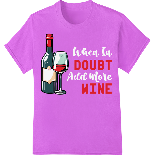 Witty 'Doubt Wine' DTF Print Heat Transfer for Wine Lovers on purple shirt - SUPERDTF-DTF Prints-DTF Transfers-Custom DTF Prints