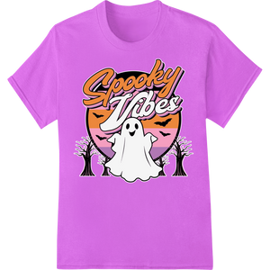 Premium quality bulk t-shirt printing on Spooky Vibes: Playful Ghost Halloween DTF Print Transfer