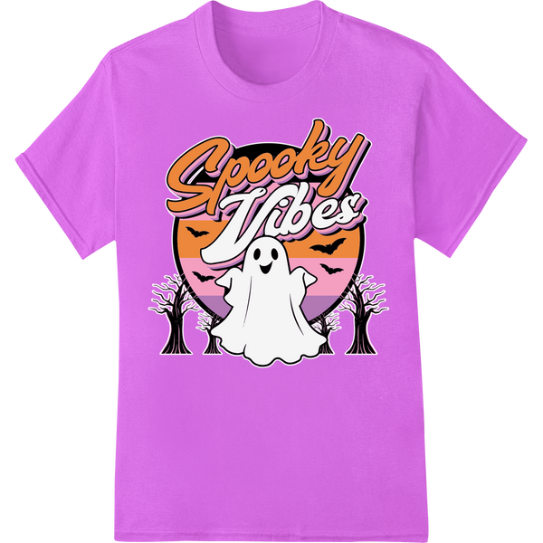 Premium quality bulk t-shirt printing on Spooky Vibes: Playful Ghost Halloween DTF Print Transfer