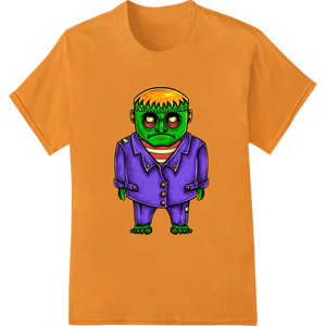 Spooky Green Monster Zombie Cartoon Halloween DTF Transfer showcasing advanced personalized clothing technology