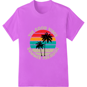 Good Vibes Summer Paradise - Tropical DTF Print Design enhanced with professional custom t-shirts