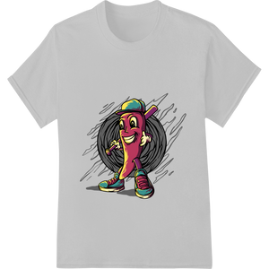 Durable custom merchandise applied to Playful Cartoon Character Heat Transfer - Bold & Vibrant