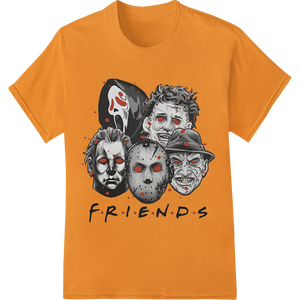 Terrifying F.R.I.E.N.D.S Horror Masks - Halloween DTF Print with custom custom merchandise artwork